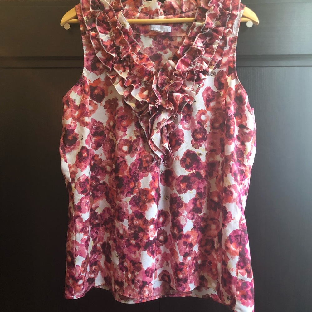 🆑50% OFF🆑 Floral Ruffle V-Neck Tank